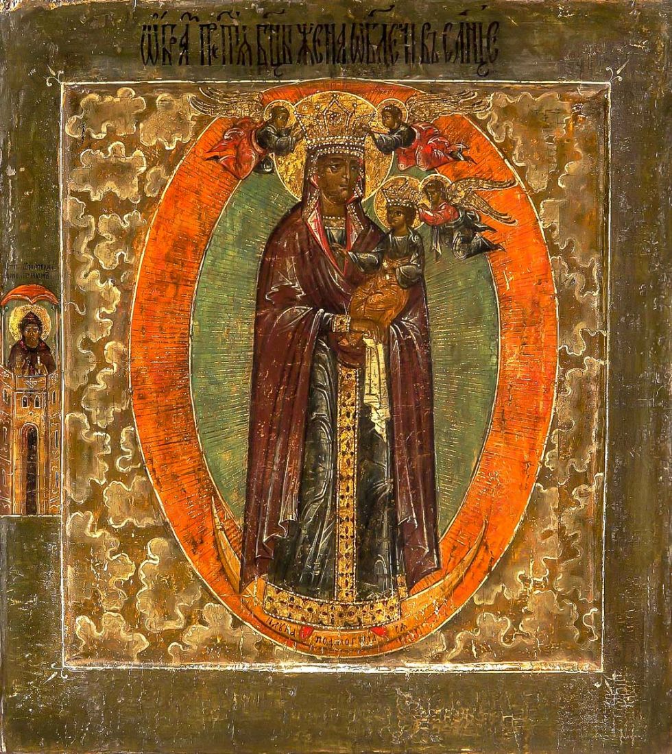 Икона Жена Облеченная в Солнце (копия старинной)