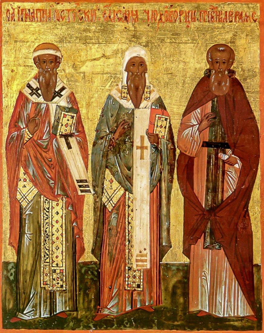 Икона Исаия, Игнатий и Авраамий Ростовские (копия 16 века)