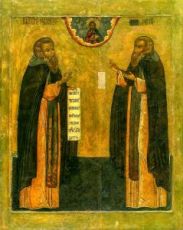 Икона Зосима и Савватий Соловецкие (копия старинной)