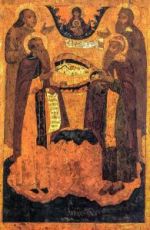 Икона Зосима и Савватий, Иоанн Большой Колпак и Илия Пророк (копия старинной)
