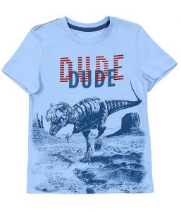 Голубая футболка для мальчика Динозавр