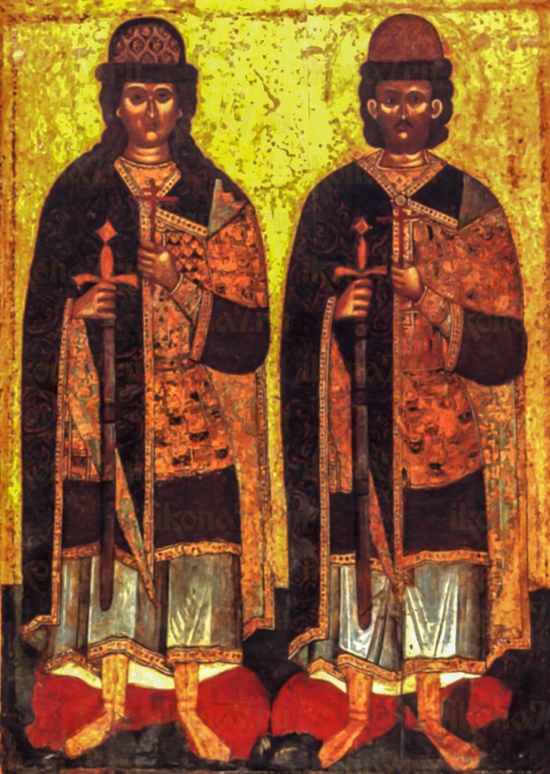 Икона Борис и Глеб (копия старинной)
