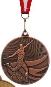 Медаль футбол наградная с лентой 3 место 50 мм