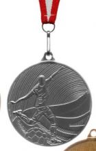 Медаль футбол наградная с лентой 2 место 50 мм