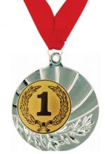 Медаль Санти наградная с лентой 1 место 45 мм