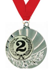 Медаль Санти наградная с лентой 2 место 45 мм