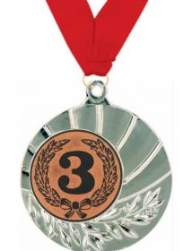 Медаль Санти наградная с лентой 3 место 45 мм