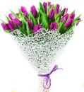 Букет из фиолетовых тюльпанов "Лавандовый чай"