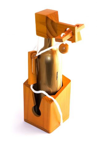 Держатель для бутылки Головоломка (деревянный)