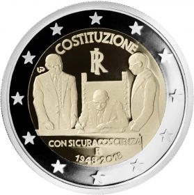 70 лет конституции Италии 2 евро Италия 2018 на заказ