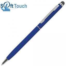 металлические синие ручки с SoftTouch покрытием