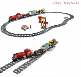 Конструктор Lepin Cities Красный товарный поезд 02039 (Аналог LEGO City 3677) 898 дет
