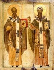 Икона Афанасий и Кирилл Александрийские (копия старинной)