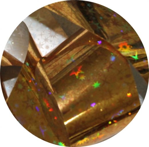 Фольга для литья и кракелюра  Royal (34) золото голографическая звезда