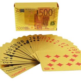 Золотые пластиковые игральные карты " 500 евро