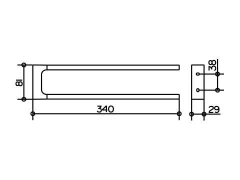 Keuco Edition-11 Полотенцедержатель 11119 (34 см) схема 3