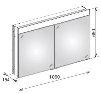 Keuco Edition 400 Зеркальный шкаф для встраиваемого монтажа 21512 106х65 схема 1