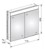 Keuco Edition 400 Зеркальный шкаф для встраиваемого монтажа 21511 71х65 схема 1