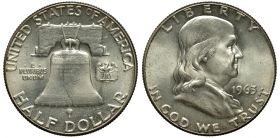 США 1/2 доллара (50 центов) 1963 P Франклин серебро UNC