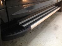 Пороги алюминиевые "Интер" Silver для Honda CR-V III рестайлинг 2010-2012. Артикул 7711+H-977