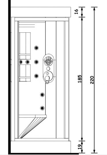 Душевая кабина с сауной Gruppo Treesse Acquazzurra 90х90 см B758 схема 3