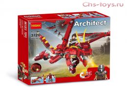 Конструктор Decool Architect Красный дракон 3 в 1 3120 (Аналог LEGO) 486 дет