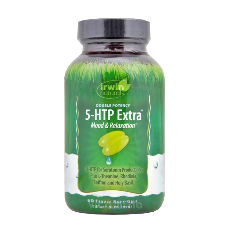 Irwin Naturals Double Potency, 5-HTP Extra, 60 капсул