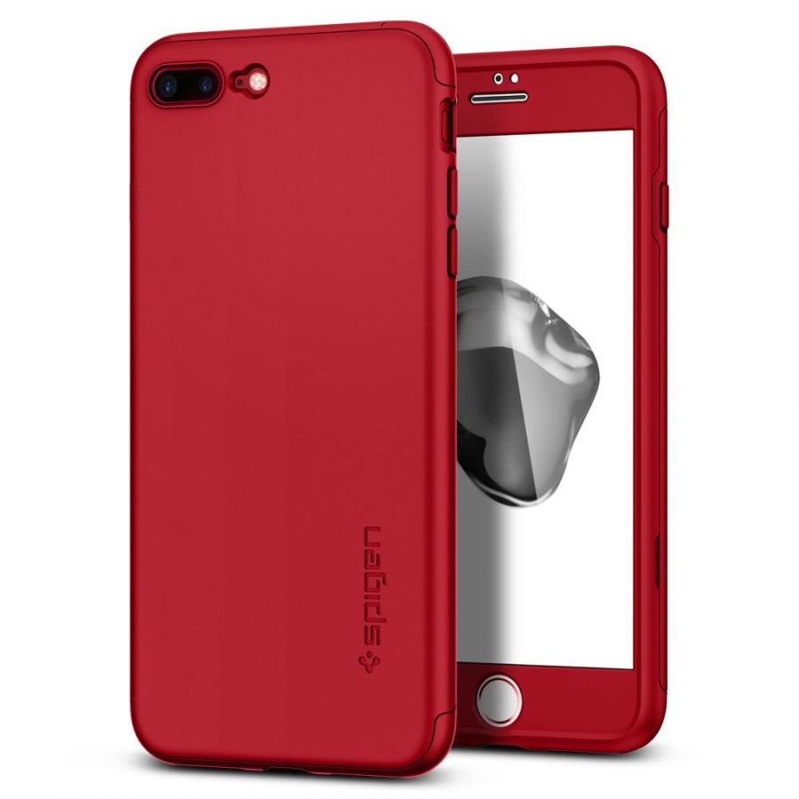 Чехол Spigen Thin Fit 360 для iPhone 8 Plus красный
