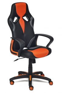 Кресло офисное Ранер (Runner) черный/оранжевый, 36-6/tw07/tw-12