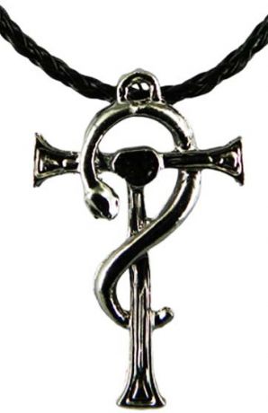 Медальон металлический Змея на кресте