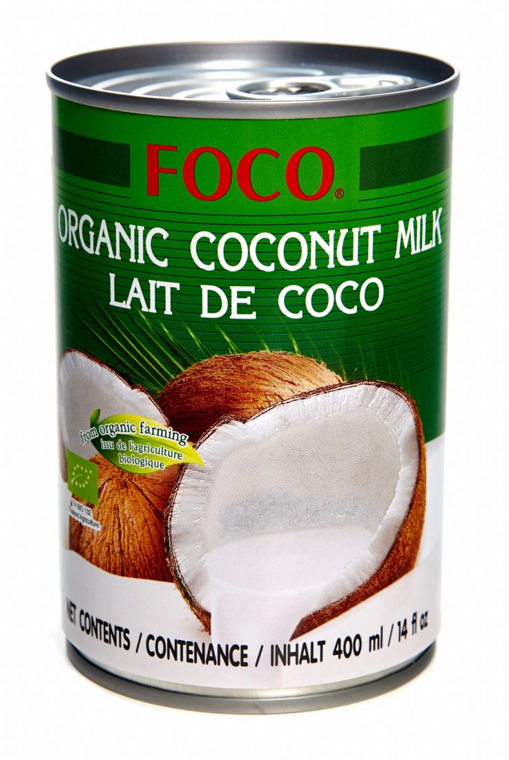 Кокосовое молоко органическое Foco 35% кокоса, 10-12% жирности - 400 мл - жесть