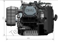 Двигатель Zongshen ZS GB620FE габаритные размеры по высоте и ширине
