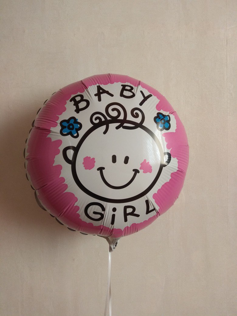 Круг на выписку девочки Улыбка малышки шар фольгированный с гелием