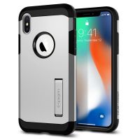 Чехол SGP Spigen Tough Armor для iPhone X серебристый