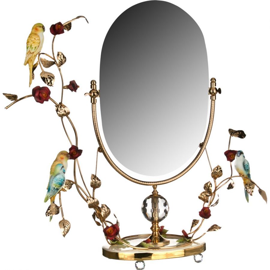 Зеркало настольное "Попугаи", h=73 см.