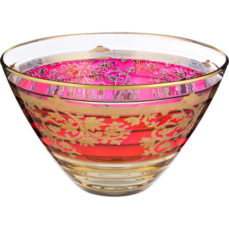 Чаша декоративная "Алессандра", красная 25 см., h=15 см.