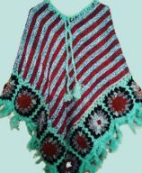Теплое вязаное пончо из Непала, купить в Санкт-Петербурге