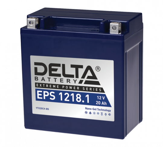 Мото аккумулятор АКБ Delta (Дельта) EPS 1218.1 20Ач п.п YTX20CH-BS