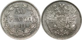 НИКОЛАЙ 2 - Русская Финляндия 50 пенни 1911 года L (2264)