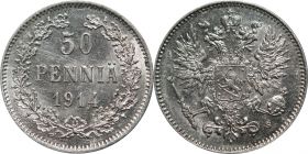 НИКОЛАЙ 2 - Русская Финляндия 50 пенни 1914 года L (2267)