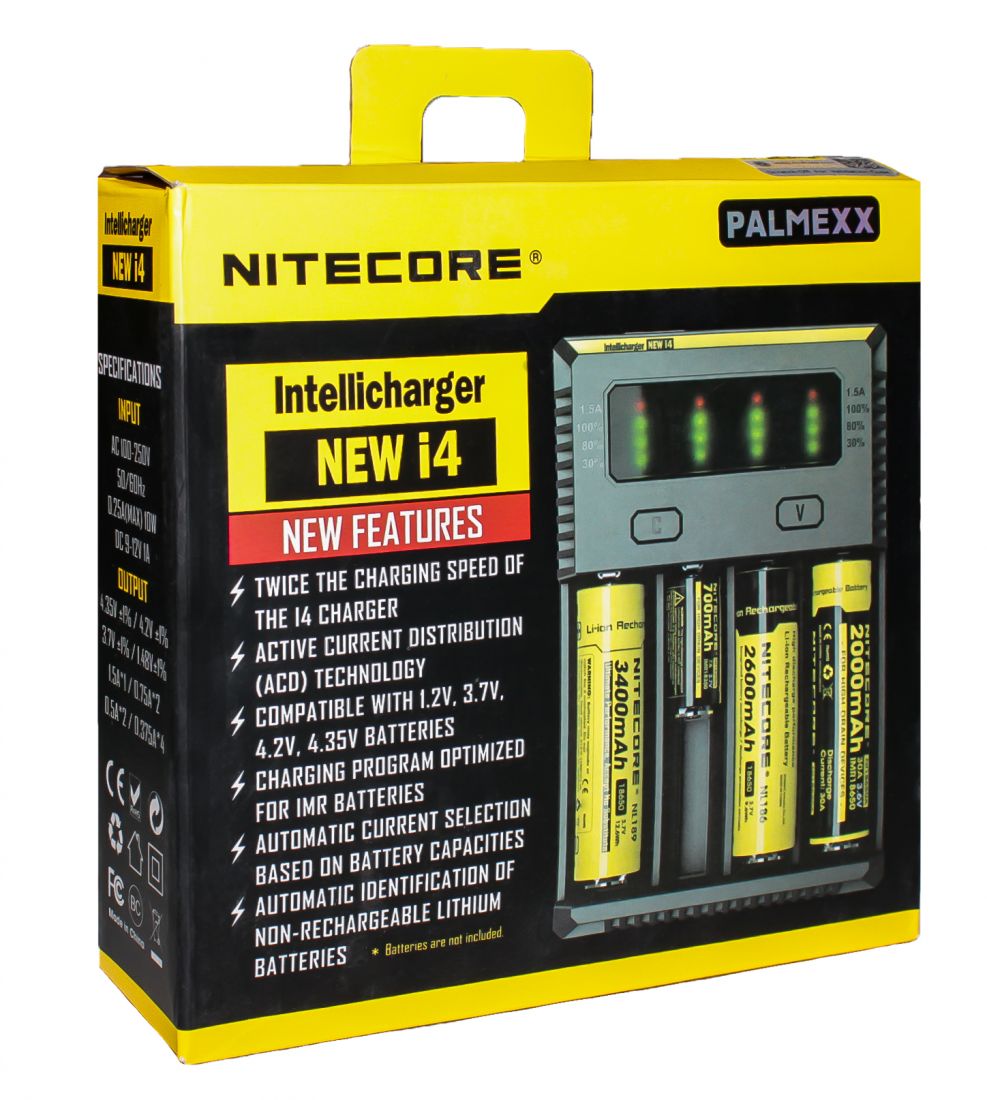Зарядное устройство NITECORE для аккумуляторных батарей Intellicharger NEW i4