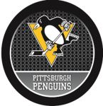 Брелок шайба с цветным логотипом ХК "Pittsburgh Penguins"