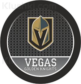 Брелок шайба с цветным логотипом ХК "Vegas Golden Knights"