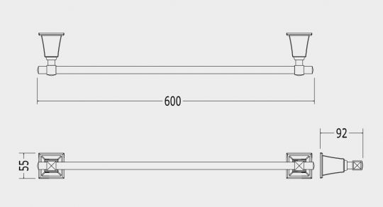 Вешалка для полотенец Devon&Devon Time TM308 60 см схема 2