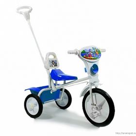 Детский велосипед "Малыш" 09/03П, спинка, упр. ручка, кузовок  голубой
