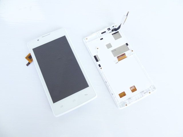 LCD (Дисплей) Fly FS401 Stratus 1 (в сборе с тачскрином) (в раме) (white) Оригинал