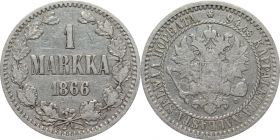 Русская Финляндия 1 марка 1866 года S (356)