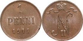 Русская Финляндия 1 пенни 1911 года (2074)