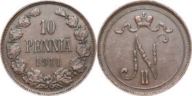 Русская Финляндия 10 пенни 1911 года (1986)