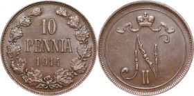 Русская Финляндия 10 пенни 1914 года (2263)